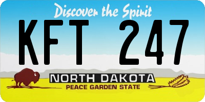 ND license plate KFT247