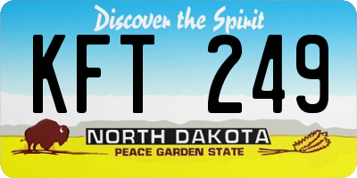 ND license plate KFT249