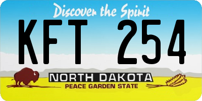 ND license plate KFT254