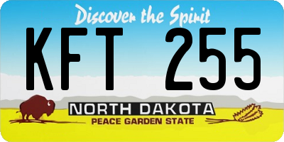 ND license plate KFT255