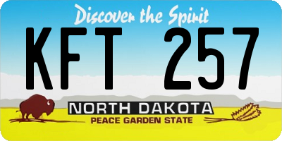 ND license plate KFT257