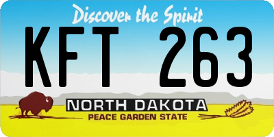 ND license plate KFT263
