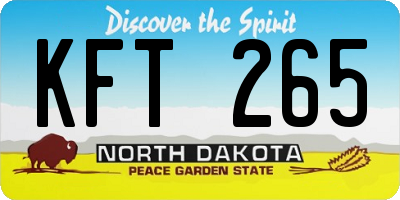 ND license plate KFT265