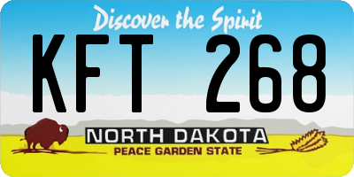 ND license plate KFT268