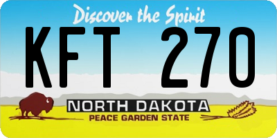 ND license plate KFT270