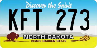 ND license plate KFT273