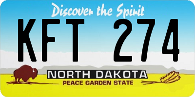 ND license plate KFT274