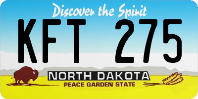 ND license plate KFT275
