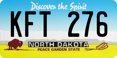 ND license plate KFT276