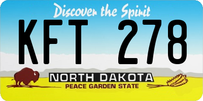 ND license plate KFT278