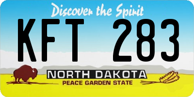 ND license plate KFT283