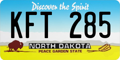 ND license plate KFT285