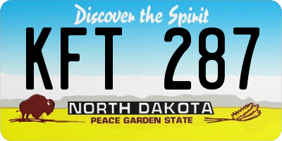 ND license plate KFT287