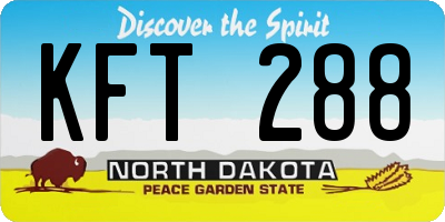 ND license plate KFT288