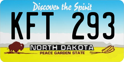 ND license plate KFT293