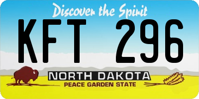 ND license plate KFT296