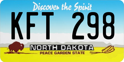 ND license plate KFT298