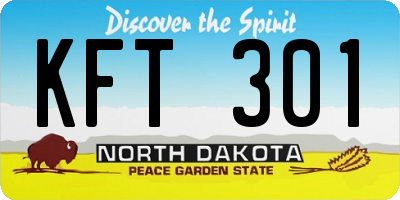 ND license plate KFT301