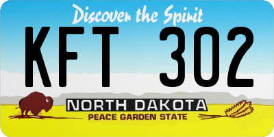 ND license plate KFT302