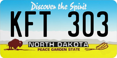 ND license plate KFT303