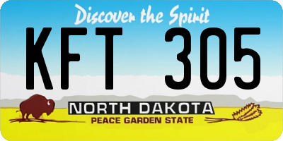 ND license plate KFT305