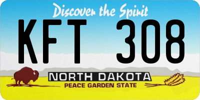 ND license plate KFT308