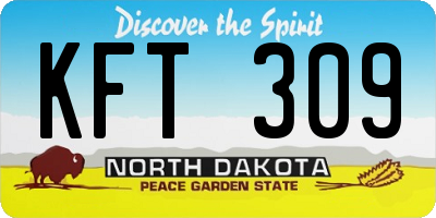 ND license plate KFT309