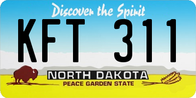 ND license plate KFT311