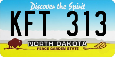 ND license plate KFT313