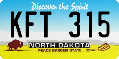 ND license plate KFT315