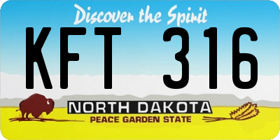 ND license plate KFT316