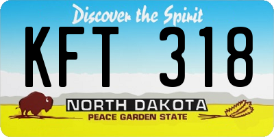 ND license plate KFT318