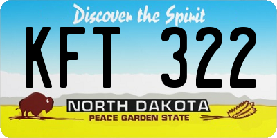 ND license plate KFT322