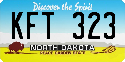 ND license plate KFT323