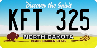 ND license plate KFT325