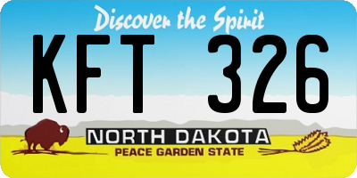 ND license plate KFT326