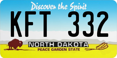 ND license plate KFT332