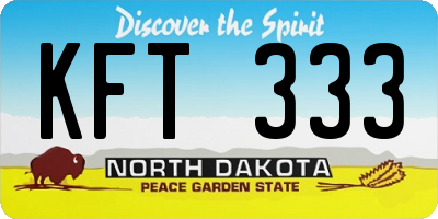 ND license plate KFT333