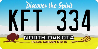 ND license plate KFT334