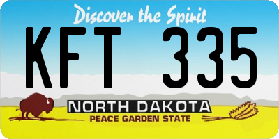 ND license plate KFT335