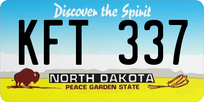 ND license plate KFT337