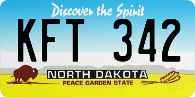 ND license plate KFT342