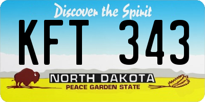 ND license plate KFT343