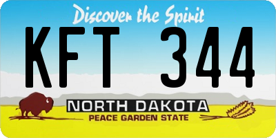 ND license plate KFT344