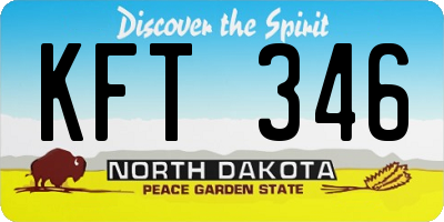 ND license plate KFT346