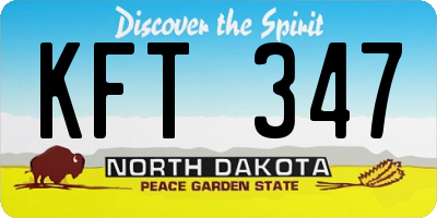 ND license plate KFT347