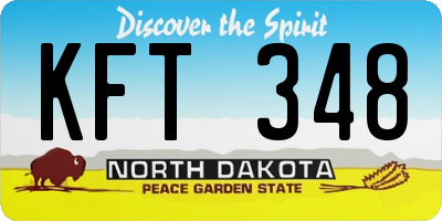 ND license plate KFT348