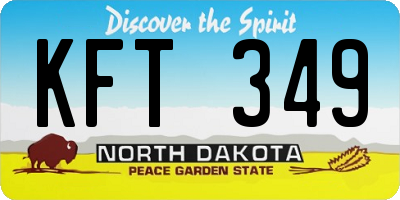 ND license plate KFT349