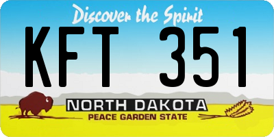 ND license plate KFT351