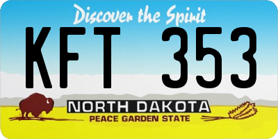 ND license plate KFT353